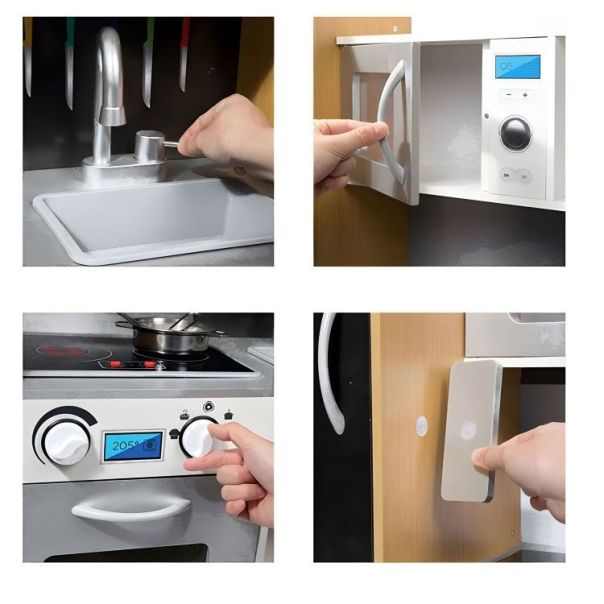 ECO TOYS Dečija kuhinja sa zvukom i led tablom za pisanje, metalni dodaci, mdf, 3+ godine, ecotoys - EP2749331