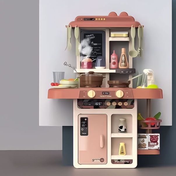 ECO TOYS Kuhinja za decu sa 42 elementa, braon - HC483304