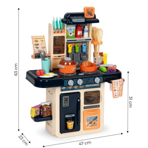 ECO TOYS Kuhinja za decu sa 42 elementa, plava - HC493096 BLUE