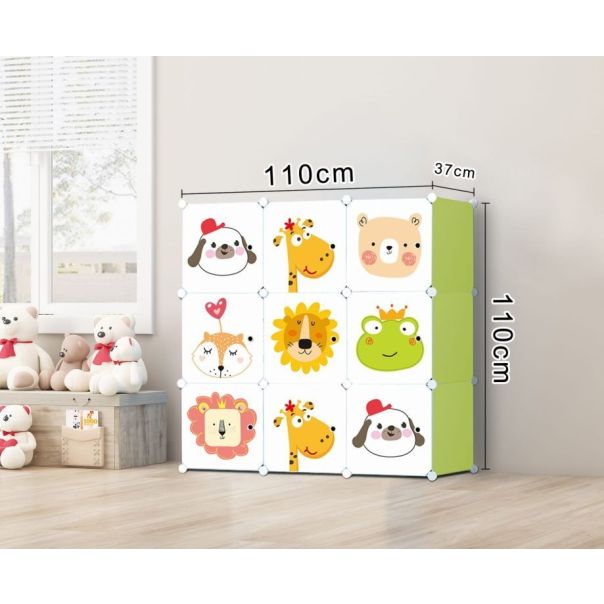 MODERNHOME Dečiji ormar sa 9 polica-Animals 2 - MODEL_14978_1