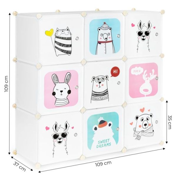 MODERNHOME Dečiji ormar sa 9 polica-Sweet Dreams - PJJCBS0009-09B