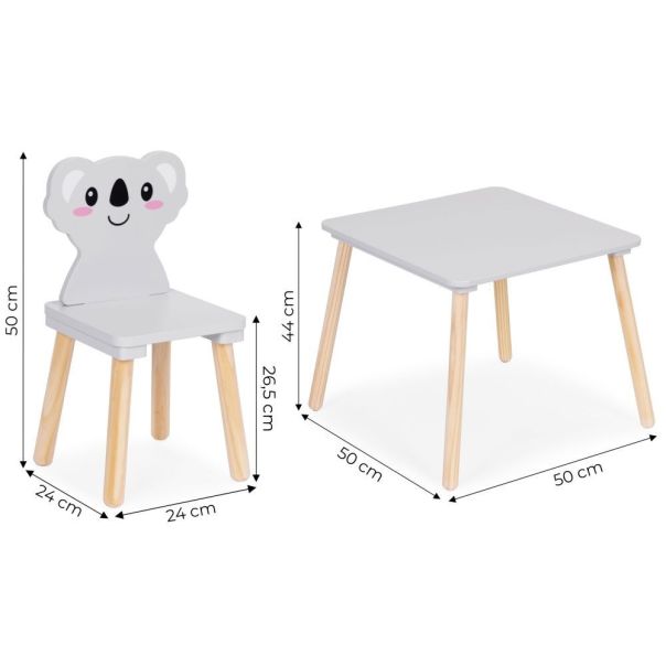 ECO TOYS Dečiji set nameštaja koala – sto + 2 stolice , ecotoys - EP2751982