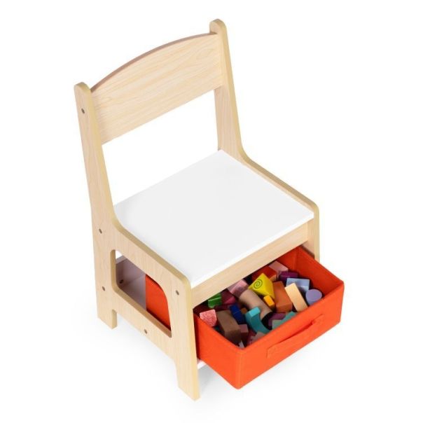 ECO TOYS Set dečji sto sa tablom za pisanje i stolice, svetlobraon - ZKC-1C