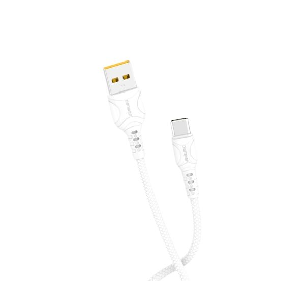 DENMEN Kabl D08T Type C USB data 3,6A 1m, bela - 1360221