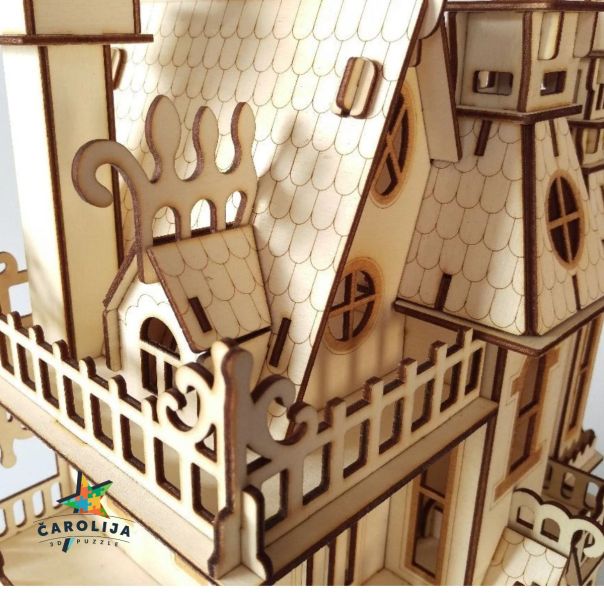 3D DRVENA PUZZLA - VILA FANTAZIJA SA NAMEŠTAJEM - 257-1-1-1-1-1