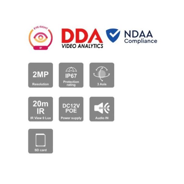 PROVISION Kamera IP Turret 2Mp EYE-SIGHT 2,8mm, IR20m, PoE - DI-320IPEN-28
