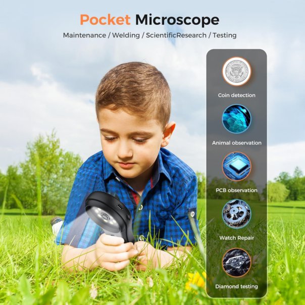 Digitalni mikroskop JWD mali prenosni crni - 219695