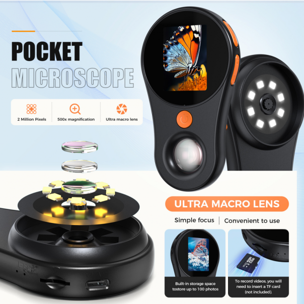 Digitalni mikroskop JWD mali prenosni crni - 219695