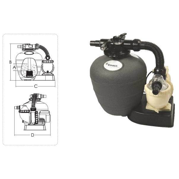 Emaux Filter set FSU Ultra 5m3/h - 1811-1