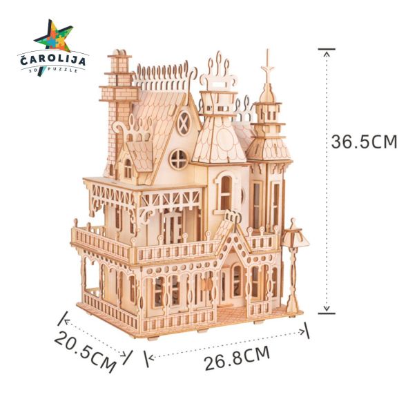3D DRVENA PUZZLA - VILA FANTAZIJA SA NAMEŠTAJEM - 257-1-1-1-1-1