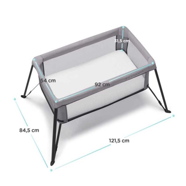 KINDERKRAFT Prenosivi krevetac MOVI Grey&Wood - KCMOVI00WOD0000