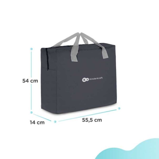 KINDERKRAFT Prenosivi krevetac MOVI Grey&Wood - KCMOVI00WOD0000