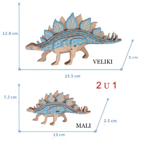 3d drvena slagalica - Stegosaurus (Veliki i mali) - 45-1