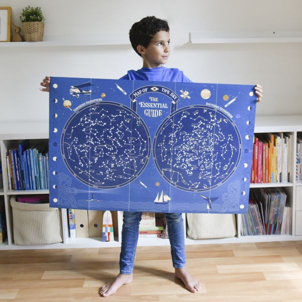 Edukativni poster s nalepnicama XXL Otkrića: Karta neba (svetli se u mraku) 6+ - DIS004