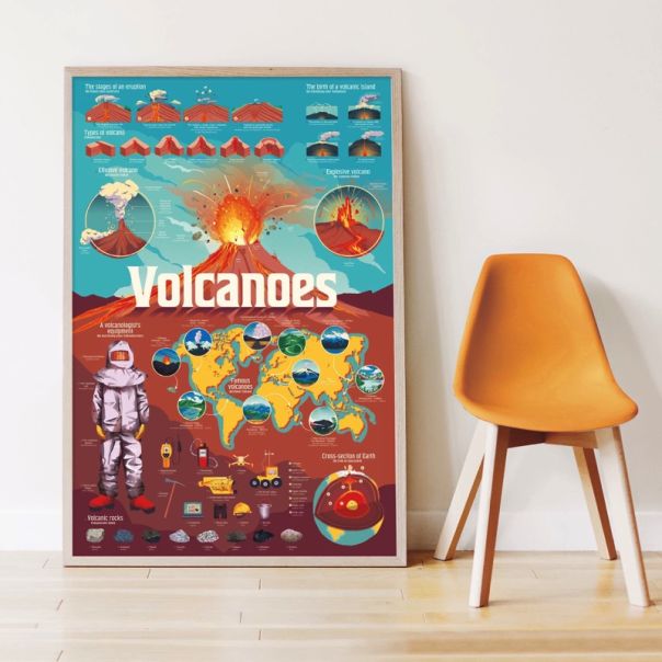 Edukativni poster s nalepnicama Otkrića: Volcans 7+ - DIS024