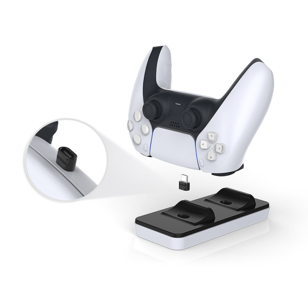 Dobe TP5-0505 stalak-punjač za dva gamepada PS5 bel1 - 220783