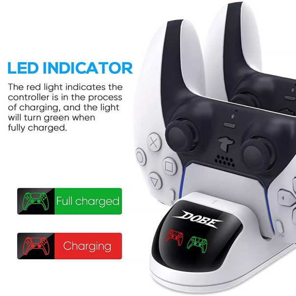 Dobe TP5-0506 stalak-punjač za dva gamepada PS5 beli - 220784