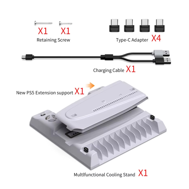 Dobe TP5-3537B multifunkcionalni punjač i cooler za PS5 konzolu - 220788