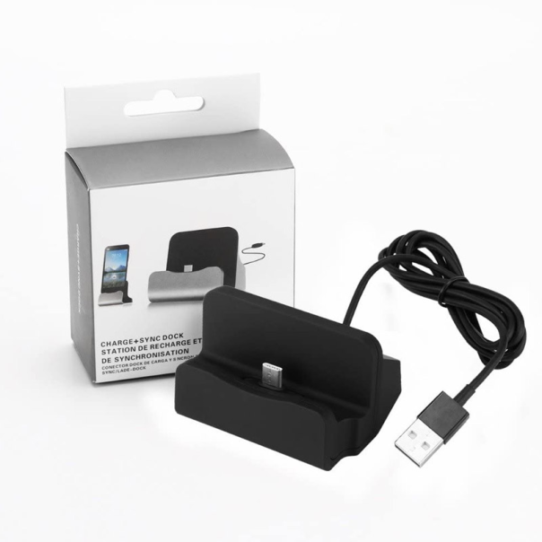 Docking station držač sa punjačem Micro USB crni - 043655