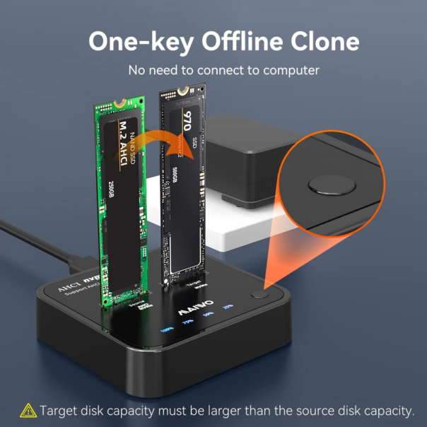 Docking station MAIWO K3016P2, Type C 3.2 na 2x M.2 NVMe clone crni - 213523