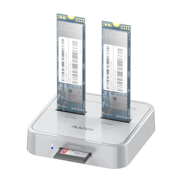 Docking station MAIWO K3016SD, Type C 3.2 na 2 x M.2 (SATA i PCIe NvMe), SD Card, beli - 213524