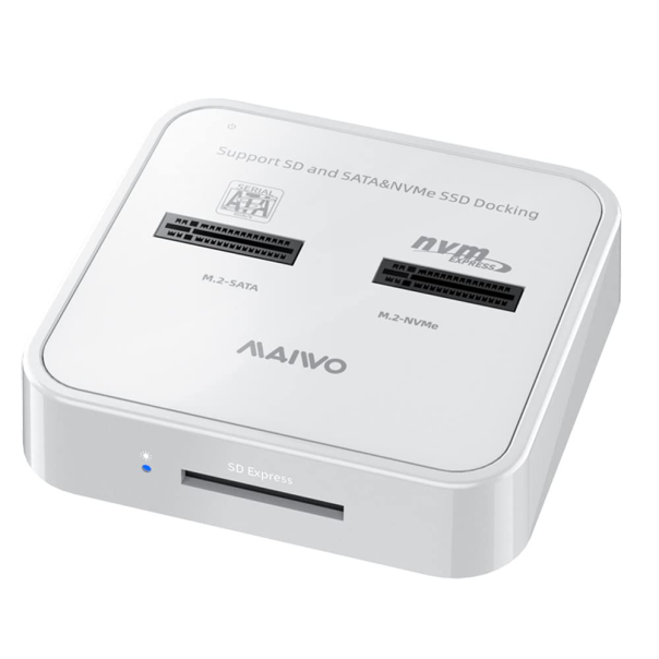 Docking station MAIWO K3016SD, Type C 3.2 na 2 x M.2 (SATA i PCIe NvMe), SD Card, beli - 213524
