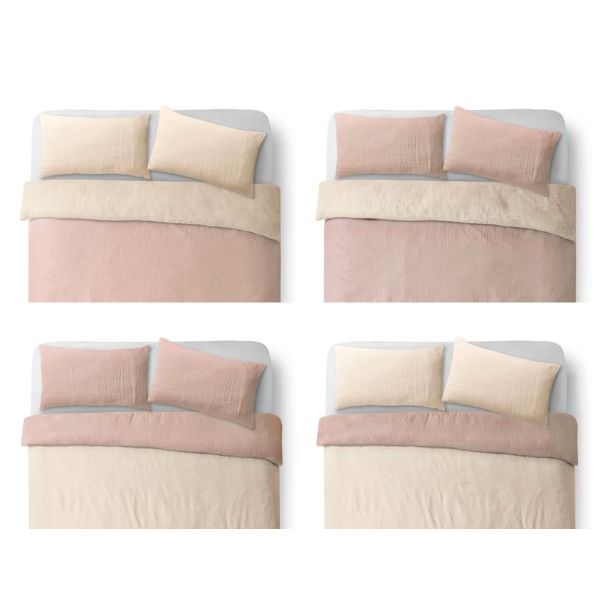 DORMEO Pamuk Muslin posteljina set, roze, 200x200 - EP3189317