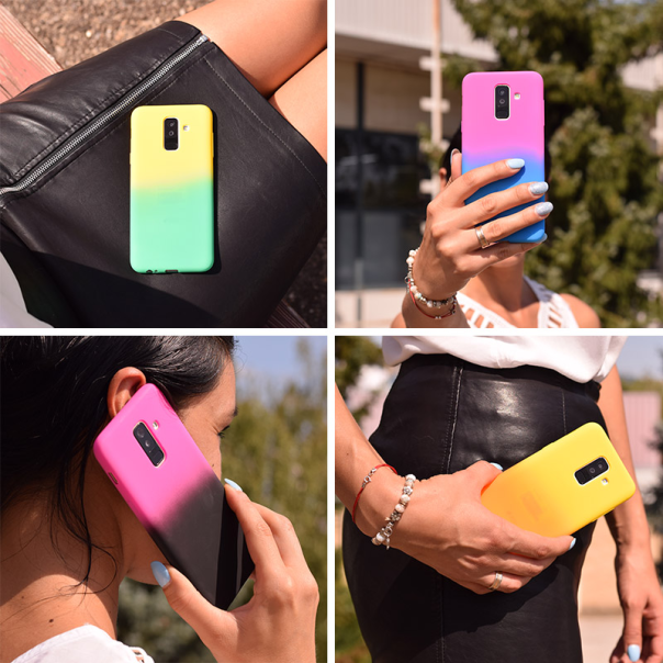 Maska za Samsung A6 Plus/ A605G (2018) zuto Double summer vibe zelena - 026058