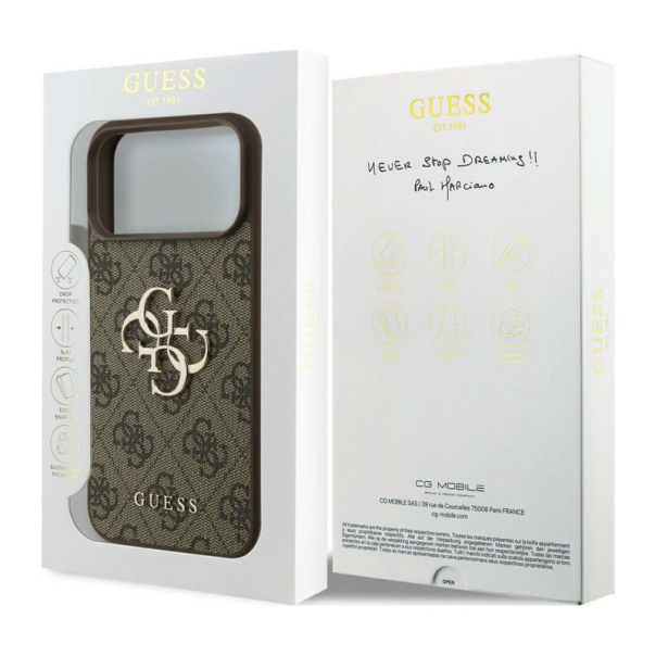 Maska za iPhone 17 Pro/ 18 Pro braon Guess 4G Big Logo - EP3234226