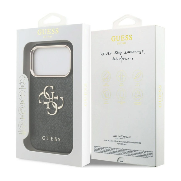 Maska za iPhone 17 Pro/ 18 Pro Guess 4G Big Classic Logo crna - EP3234232