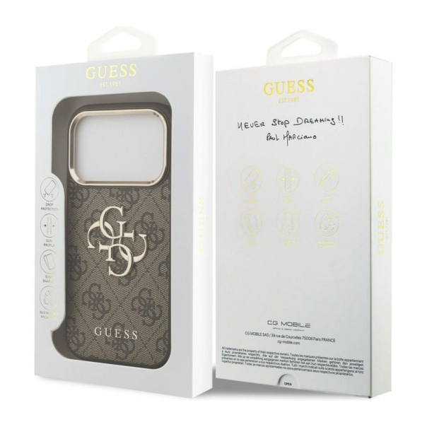 Maska za iPhone 17 Pro Max/ 18 Pro Max braon Guess 4G Big Classic Logo - EP3233962