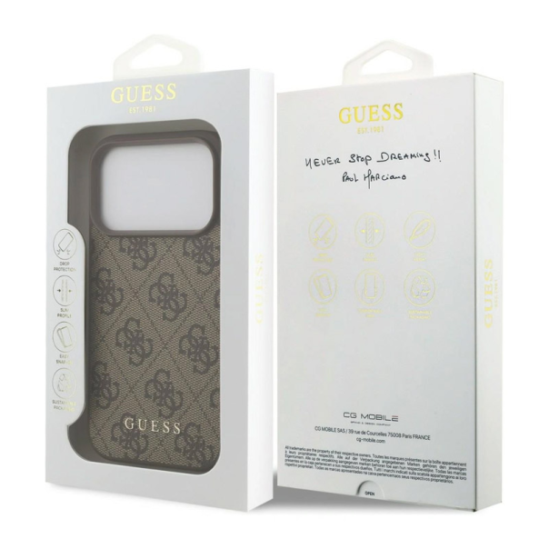 Maska za iPhone 17 Pro/ 18 Pro braon Guess Hardcase 4G Big Logo - EP3235788