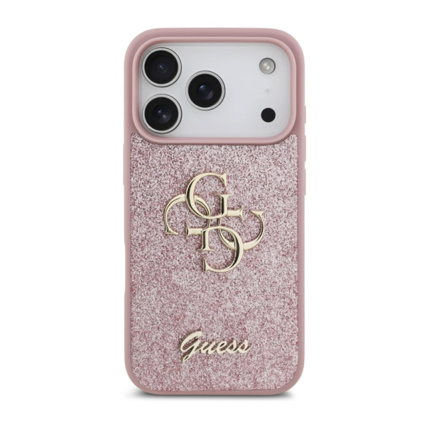 Maska za iPhone 17 Pro/ 18 Pro Guess Fixed Glitter Big 4G pink - EP3235731