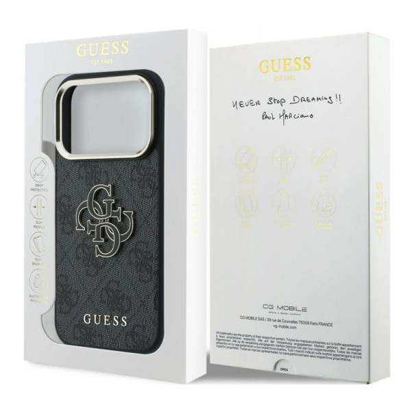 Maska za iPhone 17 Pro/ 18 Pro Guess 4G Big Resin Logo crna - EP3234241