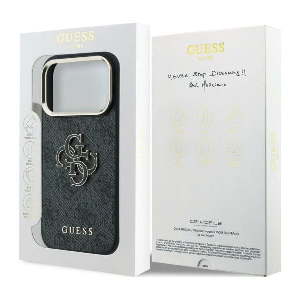 Maska za iPhone 17 Pro Max/ 18 Pro Max Guess 4G Big Resin Logo crna - EP3234242