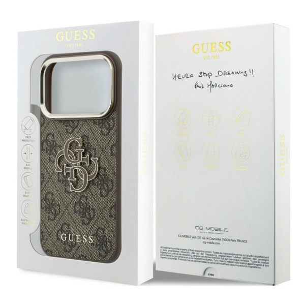Maska za iPhone 17 Pro/ 18 Pro braon Guess 4G Big Resin Logo - EP3234245