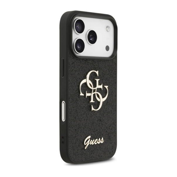Maska za iPhone 17 Pro/ 18 Pro Guess Fixed Glitter Big 4G crna - EP3235734