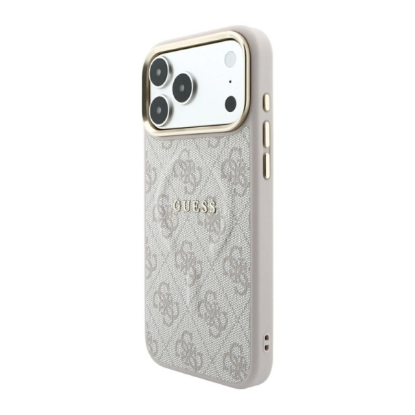 Maska za Samsung iPhone 17 Pro Max/ 18 Pro Max Guess 4G Embossed Classic MagSafe roze - EP3233968