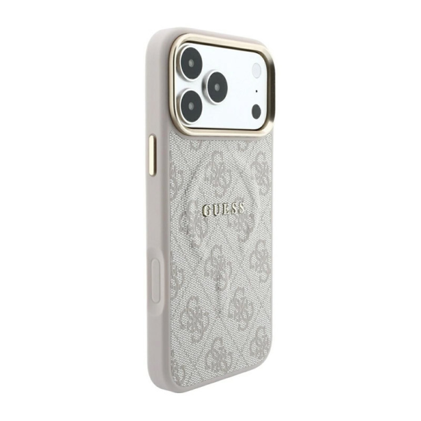Maska za Samsung iPhone 17 Pro Max/ 18 Pro Max Guess 4G Embossed Classic MagSafe roze - EP3233968