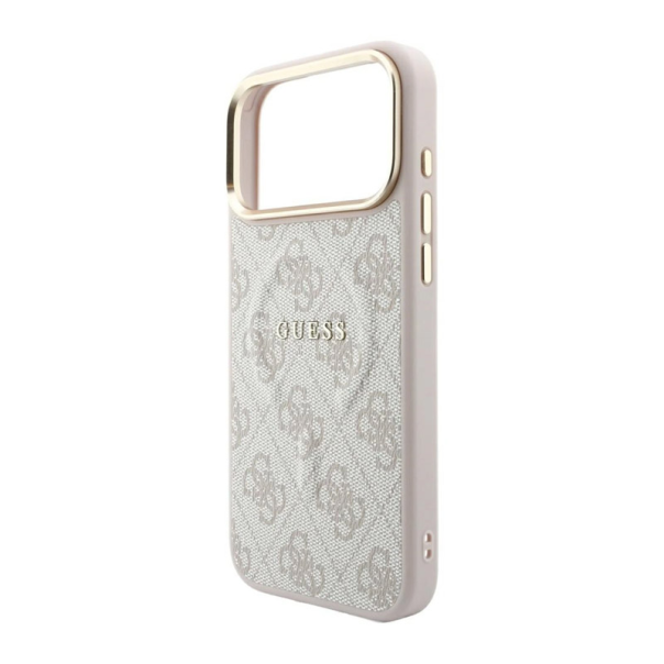 Maska za Samsung iPhone 17 Pro Max/ 18 Pro Max Guess 4G Embossed Classic MagSafe roze - EP3233968