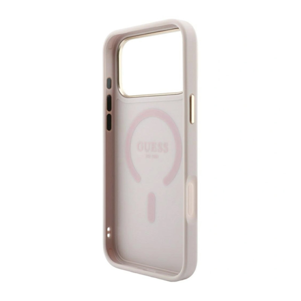 Maska za Samsung iPhone 17 Pro Max/ 18 Pro Max Guess 4G Embossed Classic MagSafe roze - EP3233968