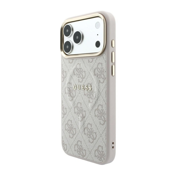Maska za Samsung iPhone 17 Pro/ 18 Pro Guess 4G Embossed Classic MagSafe roze - EP3234251