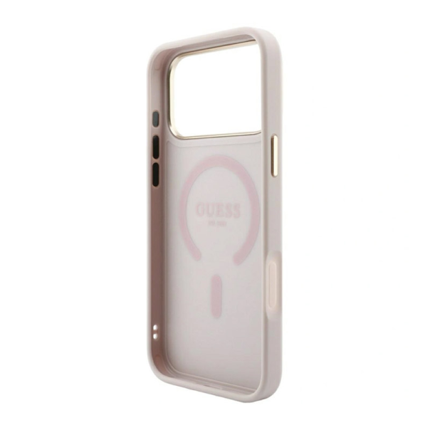 Maska za Samsung iPhone 17 Pro/ 18 Pro Guess 4G Embossed Classic MagSafe roze - EP3234251