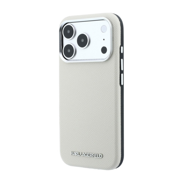 Maska Karl Lagerfeld Grained Elongated Magsafe iPhone 17 Pro/ 18 Pro krem - EP3236202