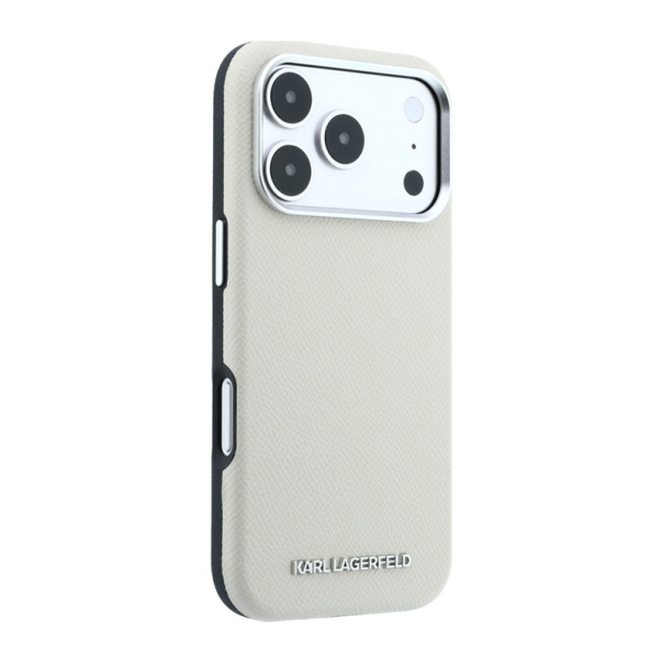 Maska Karl Lagerfeld Grained Elongated Magsafe iPhone 17 Pro/ 18 Pro krem - EP3236202
