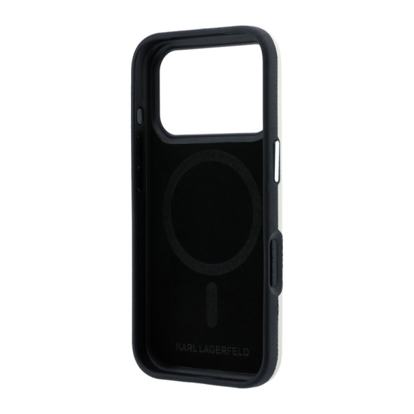 Maska Karl Lagerfeld Grained Elongated Magsafe iPhone 17 Pro/ 18 Pro krem - EP3236202
