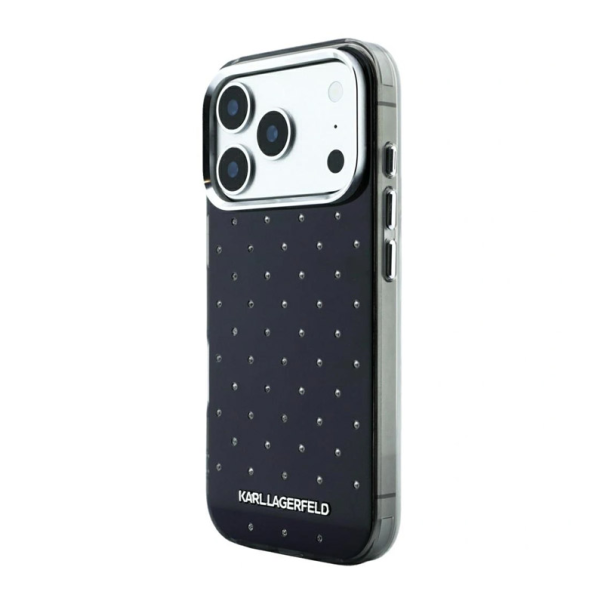 Maska za iPhone 17 Pro/ 18 Pro Karl Lagerfeld IML Rhinestones Allover and Electroplated Logo crna - EP3236205