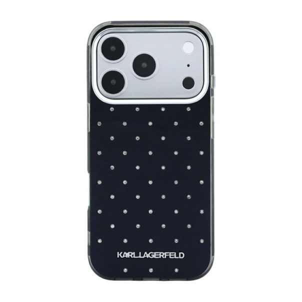 Maska za iPhone 17 Pro/ 18 Pro Karl Lagerfeld IML Rhinestones Allover and Electroplated Logo crna - EP3236205