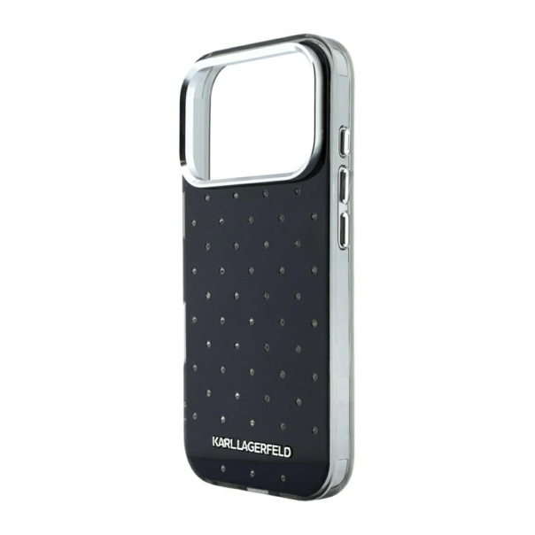 Maska za iPhone 17 Pro/ 18 Pro Karl Lagerfeld IML Rhinestones Allover and Electroplated Logo crna - EP3236205