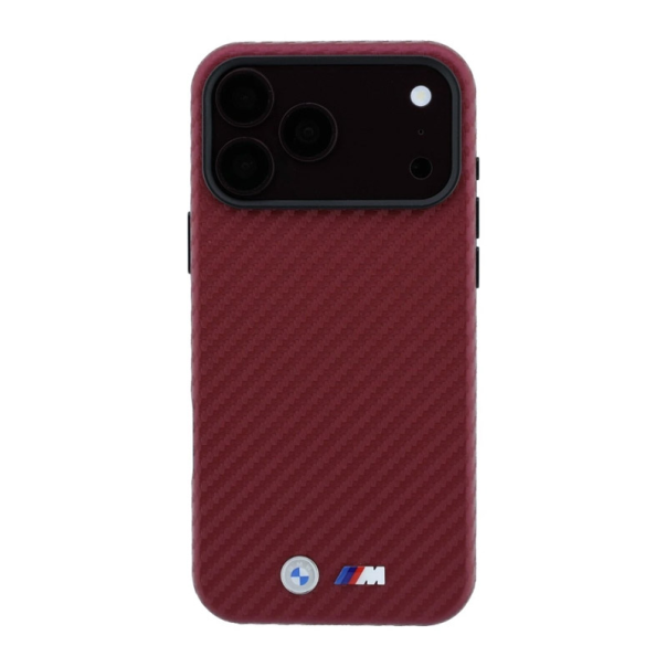 Maska za iPhone 17 Pro/ 18 Pro BMW M Carbon Metal Logo Magsafe bordo - EP3231571